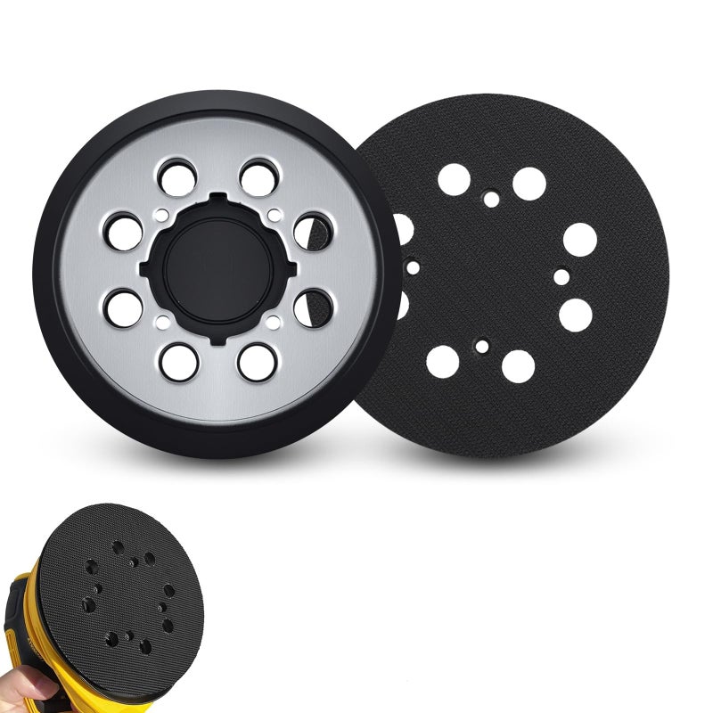 IPELY 2 Pack Sander Replacement Pad for Dewalt, 5-Inch 8 Holes Hook and Loop Aluminum Alloy Orbital Sander Replacement Pad for DWE6421/6421K, DWE6423/6423K, DCW210B, DWE64233, N329079 - Image 1