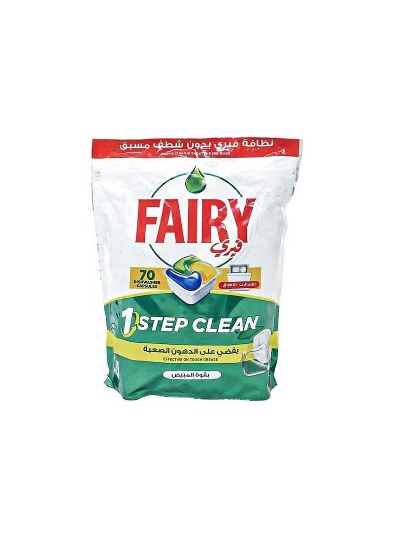 Fairy Step Clean Automatic Dishwasher Tablets Lemon Scent 70 Tablets - Image 1