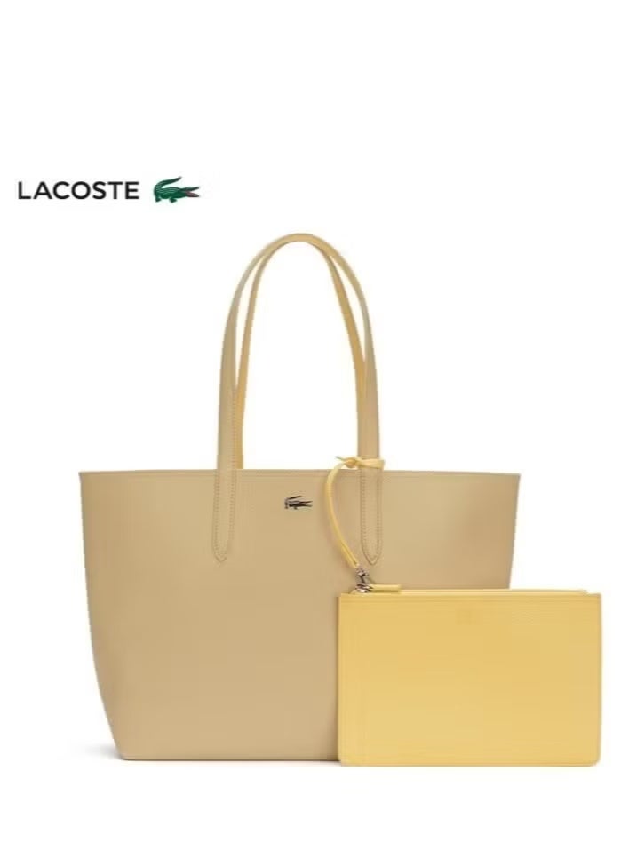 LACOSTE French Crocodile Women's Large Business-Commute Multi-color Double-Sided Handbag Tote Bag