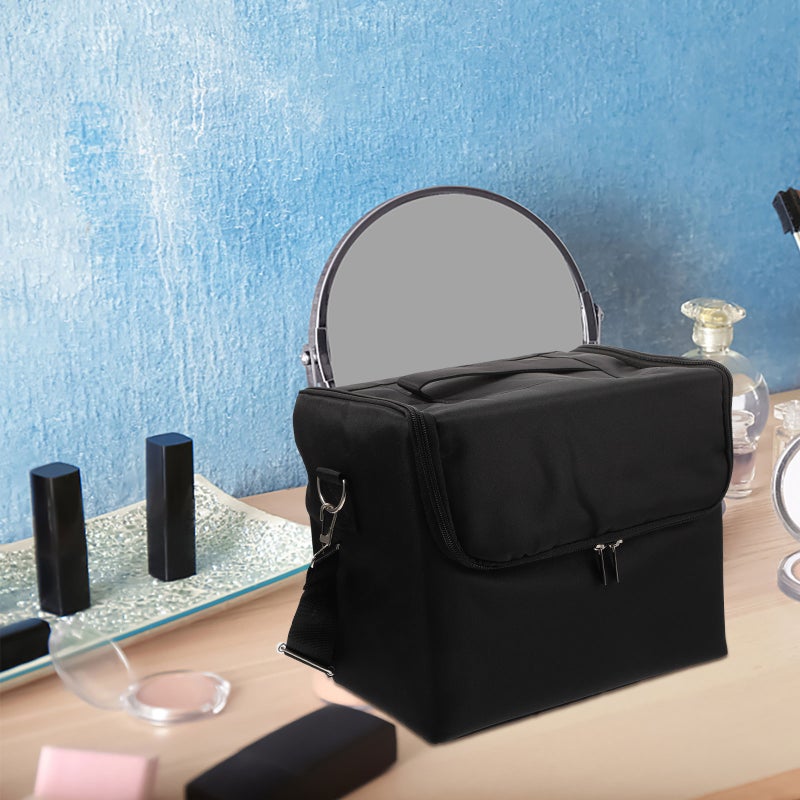 1pc Travel Makeup Bag Large Capacity Cosmetic Bag Portable Manicure Tools Pouch - Image 2
