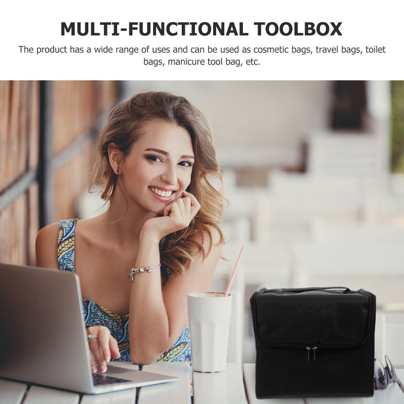 1pc Travel Makeup Bag Large Capacity Cosmetic Bag Portable Manicure Tools Pouch - Image 5