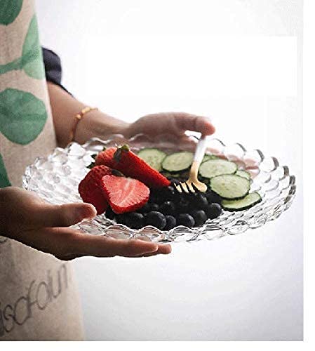 BRUSHFINCH Clear Bubble Round Glass ice Cream Bowl Dish Pudding Dessert Footed Bowl Set Fruit Salad Chocolate Plate for bar Table Party Home Restaurant Dinnerware Serving Plate1 PCS - Image 5
