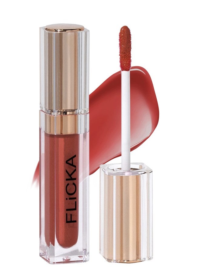 FLiCKA Shimmery Affair Lip Gloss -7 Rum -Orange Red - 5ml - Image 1