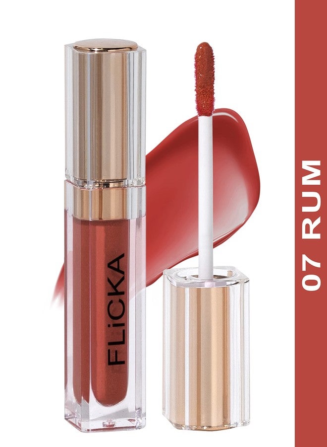 FLiCKA Shimmery Affair Lip Gloss -7 Rum -Orange Red - 5ml - Image 2