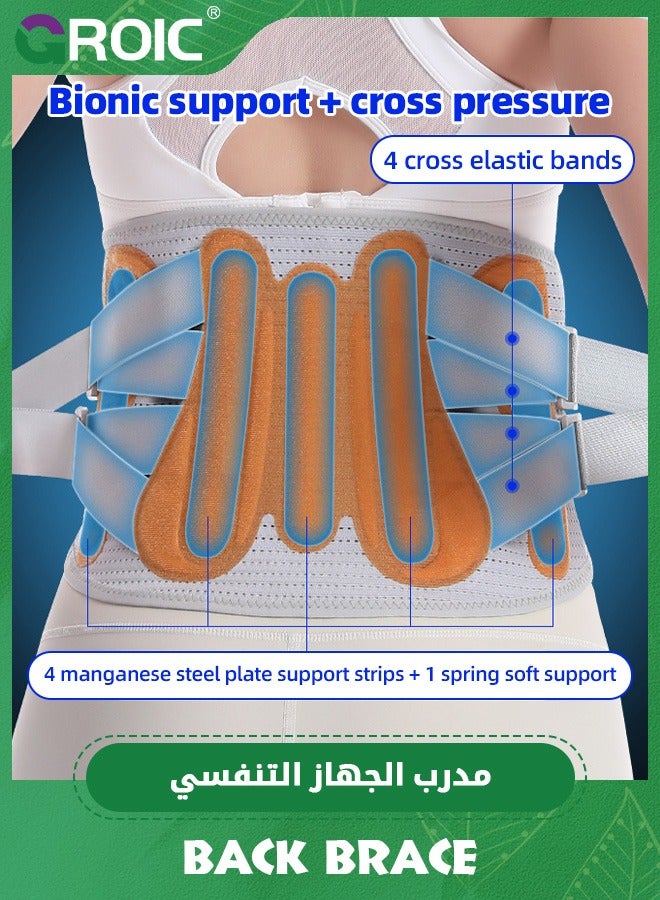 GROIC Self Heating Waist Protection,Back Braces for Lower Back Pain Relief with 4 Stays,Breathable Back Support Belt with 3 gaskets,Sports Protective Equipment  - Image 3