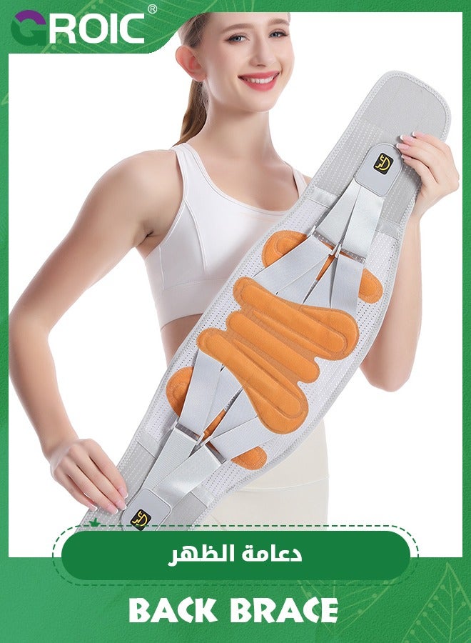 GROIC Self Heating Waist Protection,Back Braces for Lower Back Pain Relief with 4 Stays,Breathable Back Support Belt with 3 gaskets,Sports Protective Equipment  - Image 1