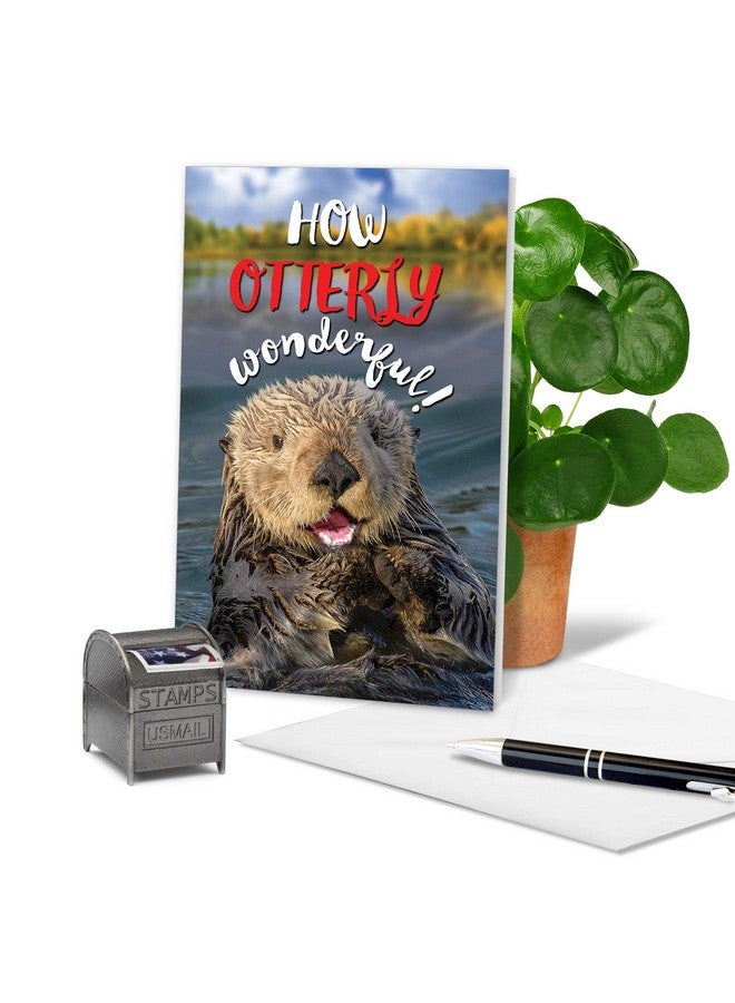 NobleWorks - Fun Congratulations Card with Envelope - Congrats Humor, Encouragement Greeting - Otterly Awesome C6574FCGG - Image 3