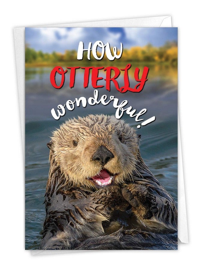 NobleWorks - Fun Congratulations Card with Envelope - Congrats Humor, Encouragement Greeting - Otterly Awesome C6574FCGG - Image 1