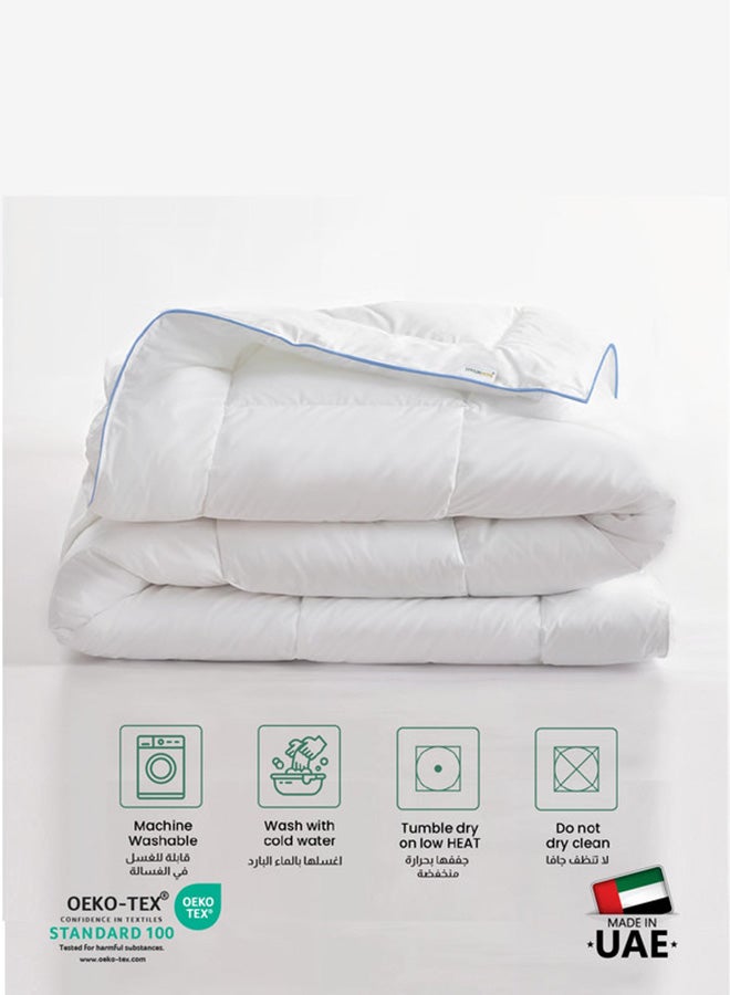Cotton Home Downproof Cotton Baby Duvet  125x110cm White with Blue Cord for Ultimate Support - Image 3