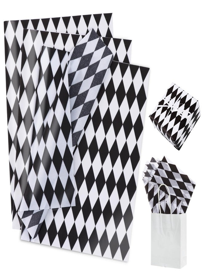 BEISHIDA Black and White Diamond Tissue Paper Bulk,Holiday Wrapping Tissue Paper for Gift Bags, 14 x 20 Inch Gift Wrap for Birthday Graduation Wedding DIY Crafts-50 Sheets - Image 1