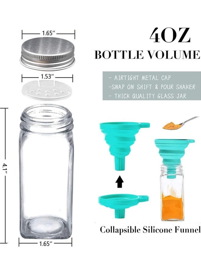 NIBEMINENT 24-Piece Glass Spice Jar Set Multicolour 4ounce - Image 2