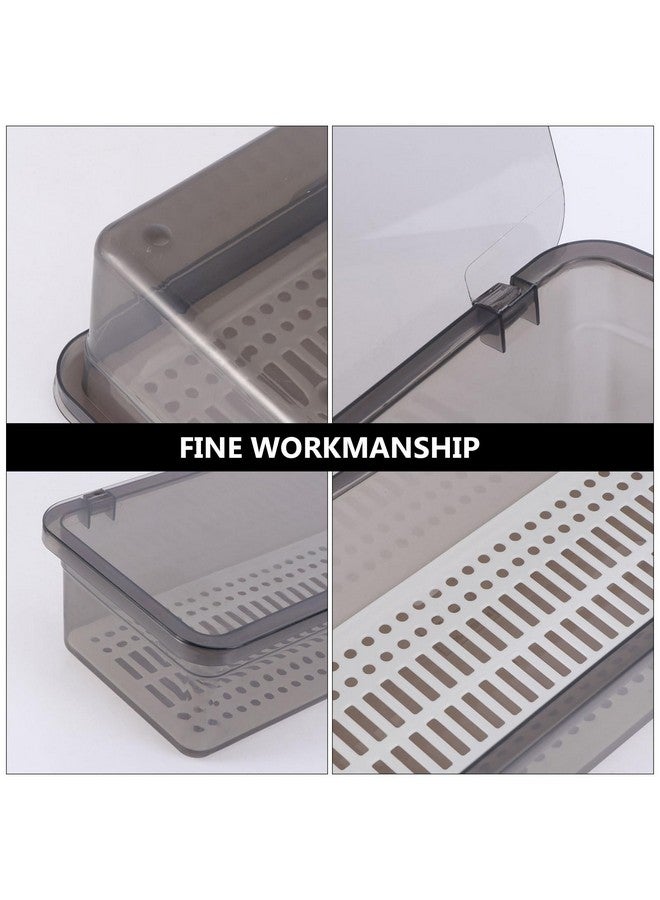 Cabilock 2pcs Flatware Tray with Lid, Kitchen Cutlery Tray and Utensil Drawer Organizer, Silverware Countertop Storage Container with Cover 11x5.1x2.7 inch (Black) - Image 2