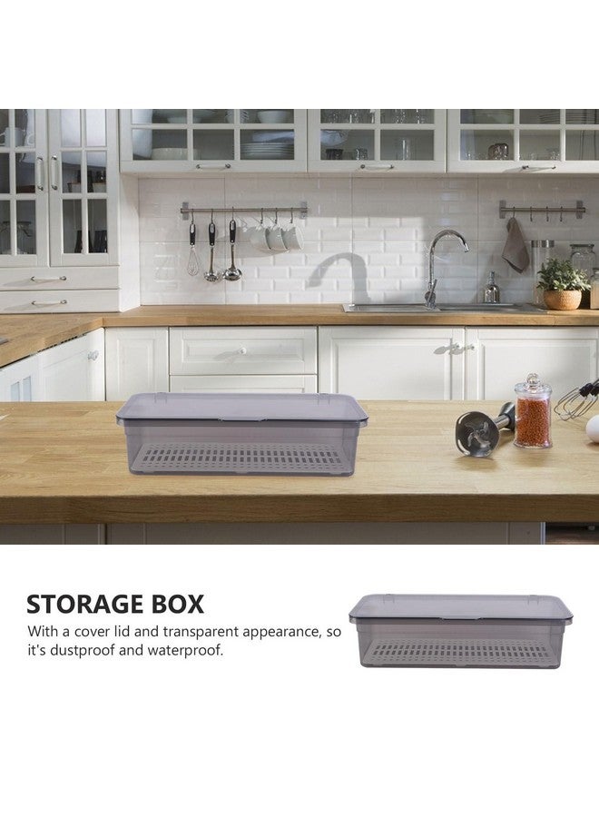 Cabilock 2pcs Flatware Tray with Lid, Kitchen Cutlery Tray and Utensil Drawer Organizer, Silverware Countertop Storage Container with Cover 11x5.1x2.7 inch (Black) - Image 4