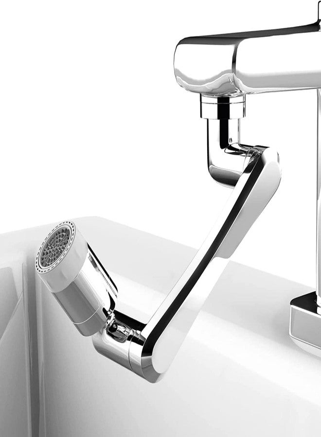 DIGITALWEAR 1080° Degree Swivel Aerator Rotatable Multi-Functional Extension Faucet, Tap Extender For Bathroom Kitchen Sink and Wash Basin with 2 Modes Universal Splash Filter (Silver) - Image 1