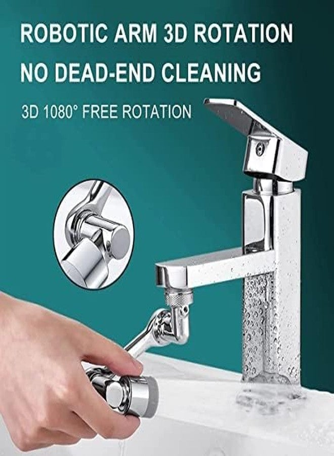 DIGITALWEAR 1080° Degree Swivel Aerator Rotatable Multi-Functional Extension Faucet, Tap Extender For Bathroom Kitchen Sink and Wash Basin with 2 Modes Universal Splash Filter (Silver) - Image 4