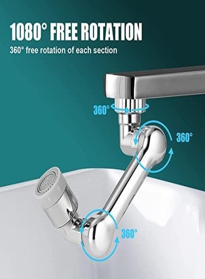 DIGITALWEAR 1080° Degree Swivel Aerator Rotatable Multi-Functional Extension Faucet, Tap Extender For Bathroom Kitchen Sink and Wash Basin with 2 Modes Universal Splash Filter (Silver) - Image 2