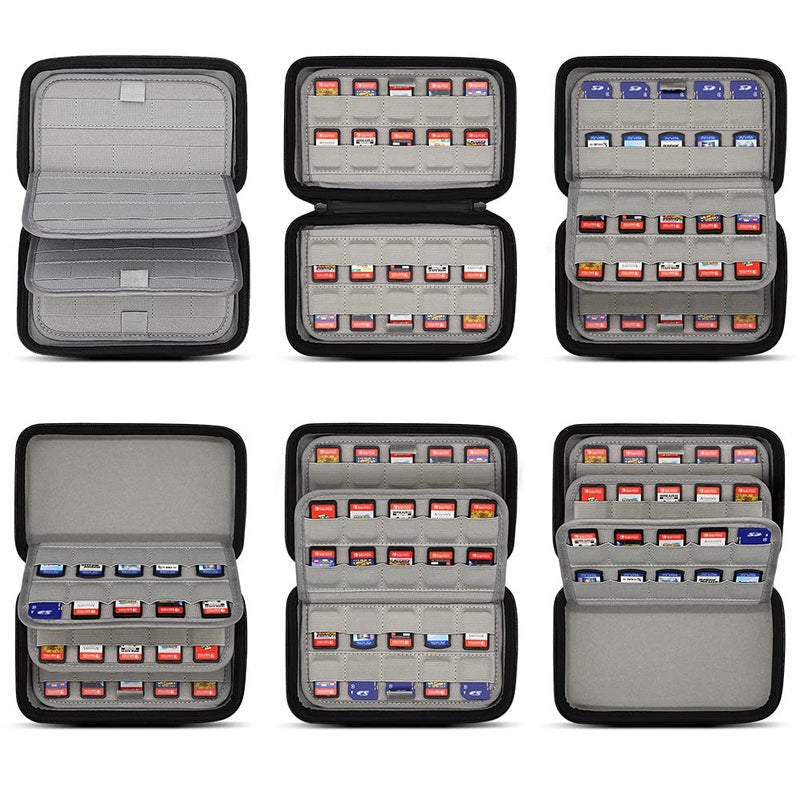sisma 80 Switch Game Case Compatible with Nintendo Switch/Switch 2 Games & PS Vita Cartridges, Hard Shell Card Holders Organizer Storage Case Travel Portable Carrying Bag - Image 3