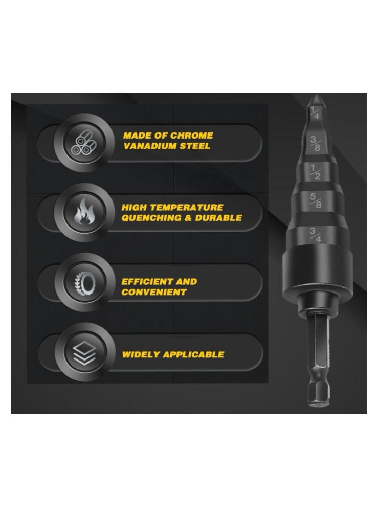 Yakumuz HVAC Repair Tool, Yakumuz Swage Tube Expander 5 in 1 Air Conditioner Copper Pipe Expander Swaging Drill Set Copper Tubing Tool with 1/4, 3/8, 1/2, 5/8, 3/4 Bits - Image 2