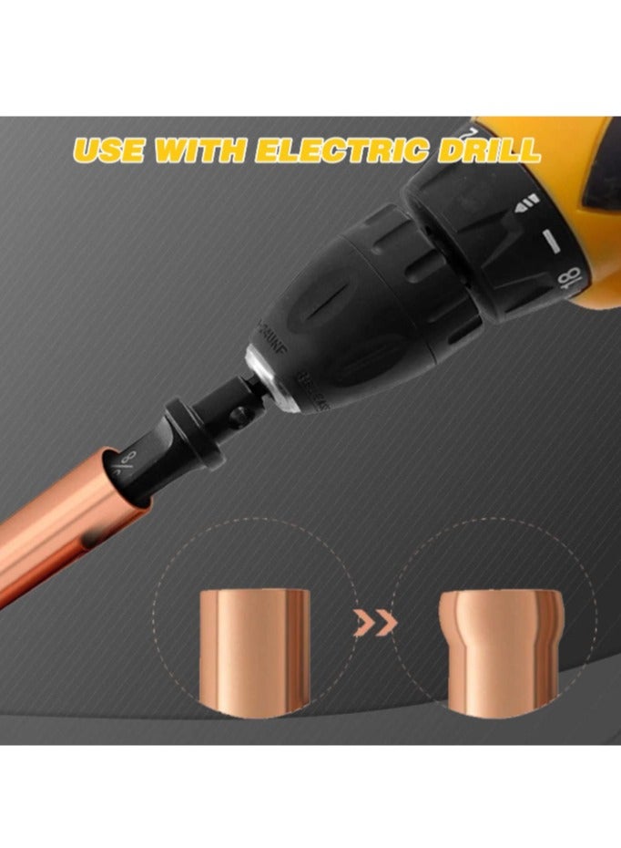 Yakumuz HVAC Repair Tool, Yakumuz Swage Tube Expander 5 in 1 Air Conditioner Copper Pipe Expander Swaging Drill Set Copper Tubing Tool with 1/4, 3/8, 1/2, 5/8, 3/4 Bits - Image 4