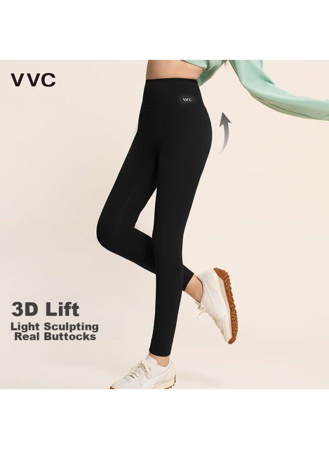Vvc Shark Pants Women's High Waist Tummy Control Lifting Leggings Yoga Pants Obsidian Black L - Image 3