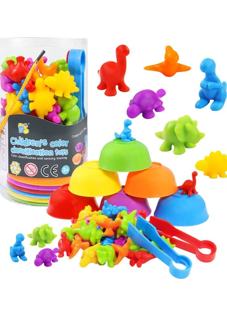 Joshberg Counting Animals Toys Matching Game for Kids with Sorting Bowls Preschool Learning Educational Activities Toys Color Classification and Sensory Game Set Toddler Montessori Toys（Animals）  - Image 1
