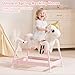 FUNLIO Unicorn Spring Rocking Horse for Kids 36 Rainbow Fairy Ride on Horse with Covered Spring Sturdy Frame Neighing Galloping Sound for Pretend Play Horse Toys Gift CPC CE Certified - Image 4