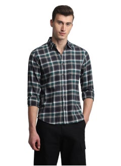 Dennis Lingo Green Casual Shirt for Men - Slim Fit, Cotton  - Image 1