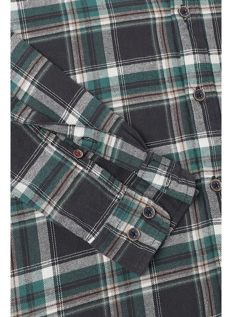 Dennis Lingo Green Casual Shirt for Men - Slim Fit, Cotton