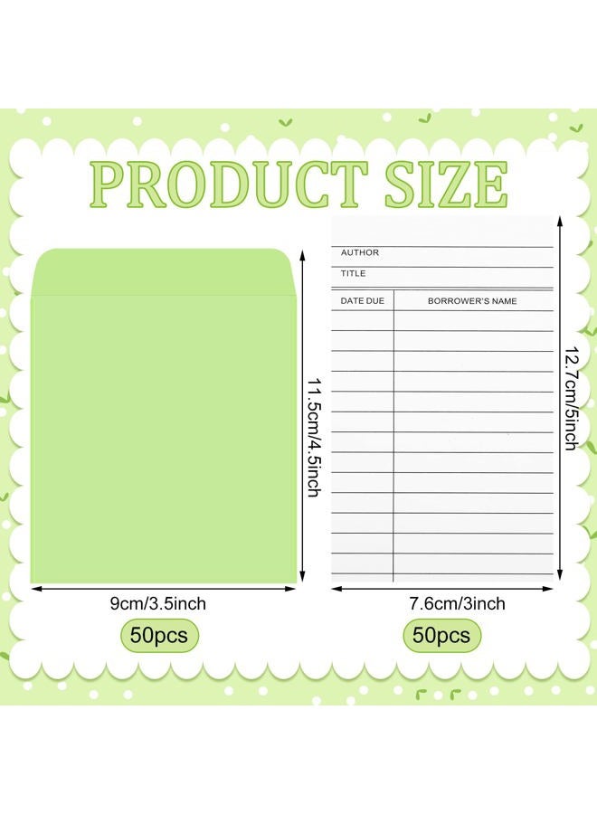 Fainne 100 Pieces Library Card Pocket with Envelopes Self Adhesive Book Library Checkout Cards for Cds Dvds School Classroom Office Supplies and Gift Tag(Colorful Pocket) - Image 2