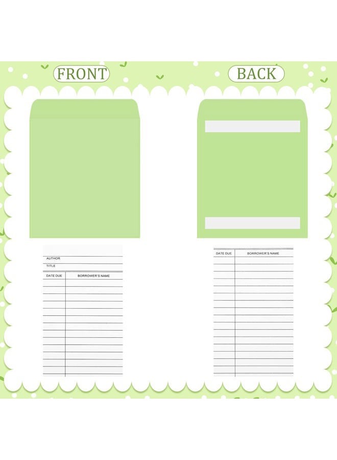 Fainne 100 Pieces Library Card Pocket with Envelopes Self Adhesive Book Library Checkout Cards for Cds Dvds School Classroom Office Supplies and Gift Tag(Colorful Pocket) - Image 4
