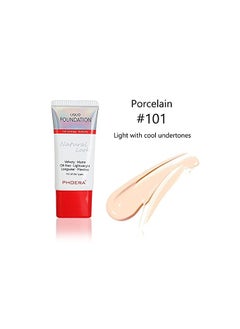 Phoera Liquid Foundation Natural Look 30ML 101 Porcelain 2 Pack  - Image 2