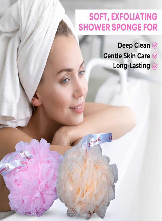 Cleansia Pack of 2 Bath Loofah Sponge Scrubber Exfoliator for High Lather Cleansing (Light Pink & Peach) - Image 5
