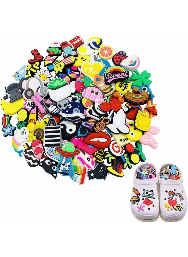 KASTWAVE 100 Pcs Colorful Cartoon Shoe Charms for Crocs - Fun PVC Accessories for Kids, Adults & Parties, IdealBirthday Gifts & Collectibles - Image 1