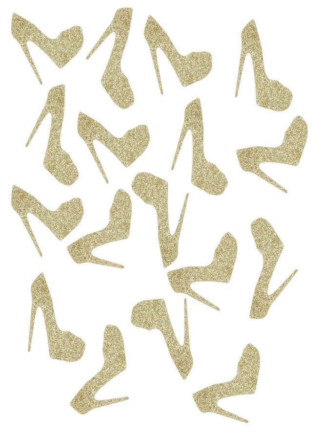 Giuffi 100 Counts High Heel Glitter Paper Cutouts Confetti for Bachelorette Party Decorations Wedding Bridal Shower Table Scatter - Gold - Image 2