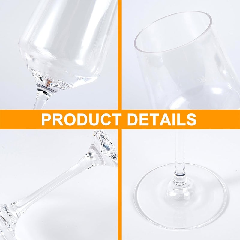 KOXIN-KARLU Unbreakable Classic 18 ounce All-Purpose Plastic Stem Wine Glasses Acrylic Glasses, Set of 6 Clear - Image 3