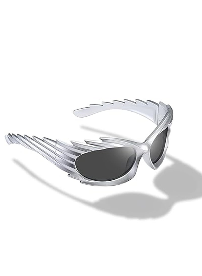 Inverted Hedgehog Sunglasses Y2k European and American Personalized Wings Riding Sunglasses Concave style ins Fashion Sunglasses Female - Image 1