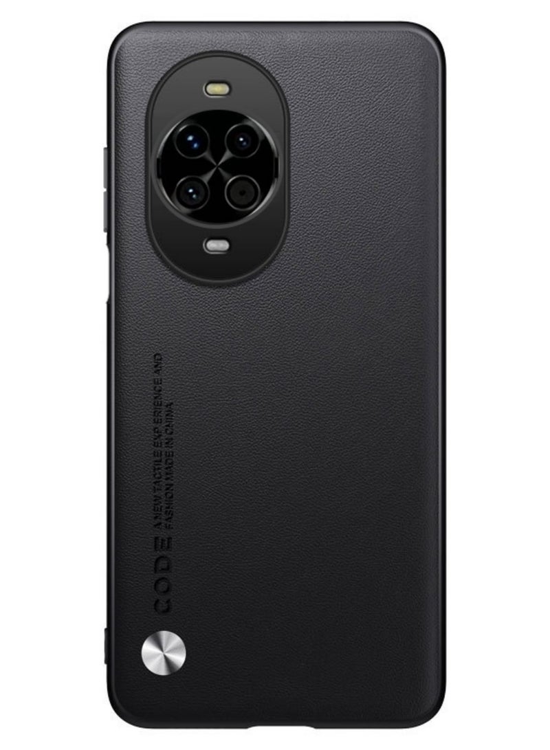 for Huawei Nova 14 Pro Protective Case, Luxury PU Leather Shockproof Phone Cover Black