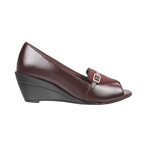 Metro Women Brown Synthetic Leather Peeptoes UK/5 EU/38 (31-288) - Image 3