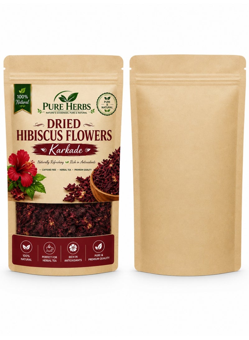 Pureherbs زهور الكركديه المجففة النقية - 100% طبيعية من جودة ممتازة زهور مجففة كاملة - Image 1