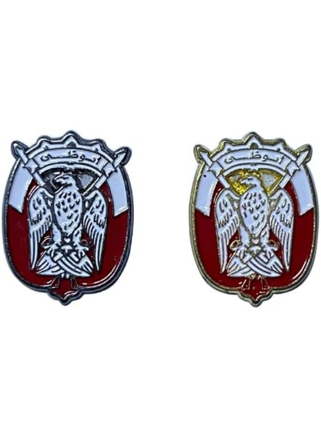 RYN Abu Dhabi logo 2 pcs Silver And Gold Metal stickers 2.5X2 CM