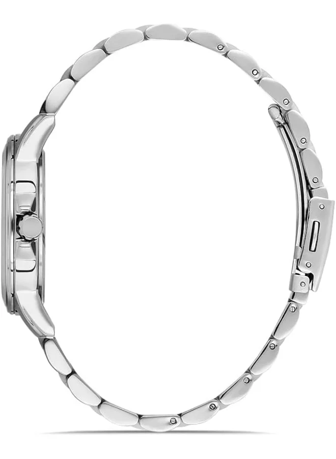 سلازنجر Women's Quartz Movement Watch, Multi Function Display and Metal Strap - SL.9.6568.4.03, Silver