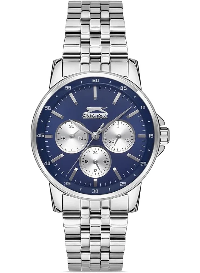 سلازنجر Women's Quartz Movement Watch, Multi Function Display and Metal Strap - SL.9.6568.4.03, Silver