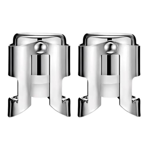 BovcTrraann Champagne Stoppers with Stainless Steel, Sparkling Wine Stoppers with Food Grade Silicone Leak Proof, Suitable for Champagne, Cava, Prosecco, Sparkling Wine (2Pack) - Image 1