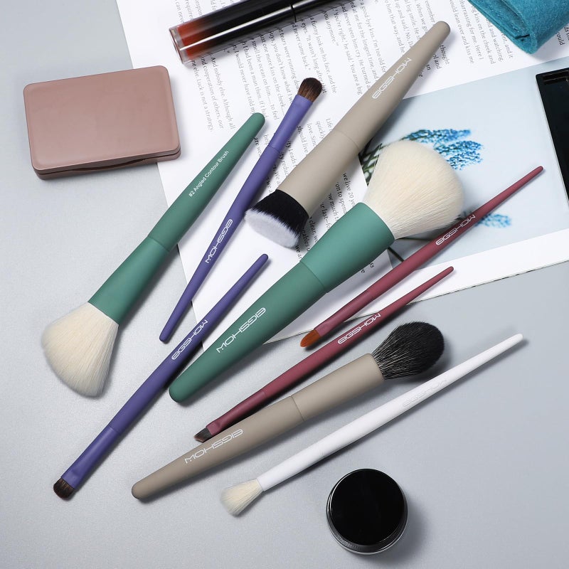 EIGSHOW Makeup Brushes, EIGSHOW 5 Color Essential Travel Makeup Brush Set with Ultra Soft Synthetic Fibers for Powder Blush Concealer Contouring Highlighting - Image 5