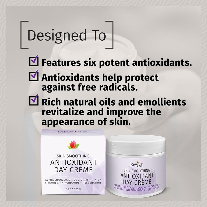 Reviva Labs Antioxidant Skin Smoothing Day Cream with Alpha Lipoic Acid - 2 Ounce - Image 4