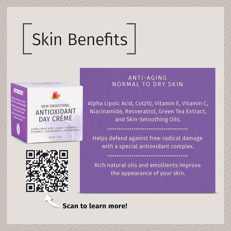 Reviva Labs Antioxidant Skin Smoothing Day Cream with Alpha Lipoic Acid - 2 Ounce - Image 5