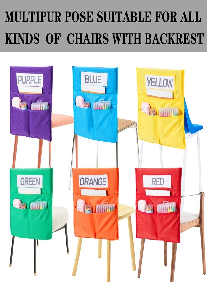 HELLO PAPAYA Chair Pockets for Classrooms 1-18 Pack Chairback Buddy Pocket Chart with 3 Pockets and 1 Student Name Tag,Student Chair Pockets Organizer Chair Bags Classroom - Image 3