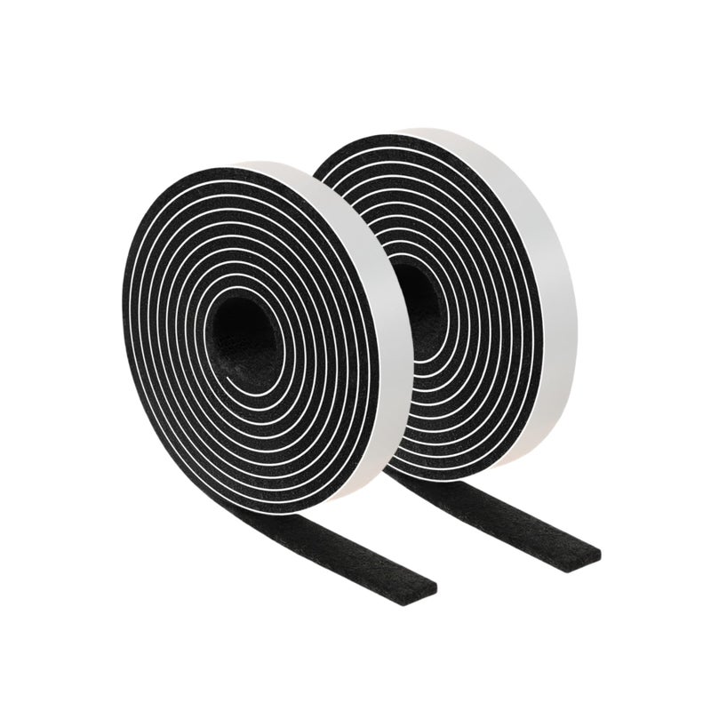 Furnigear Felt Strips with Adhesive Backing Heavy Duty Cuttable Felt Tape Roll Furniture Pads for Chair Legs - Protecting Hardwood Floors, Chair Wall Protector (Black, 80 x 0.5 x 0.14 Inch) - Image 1