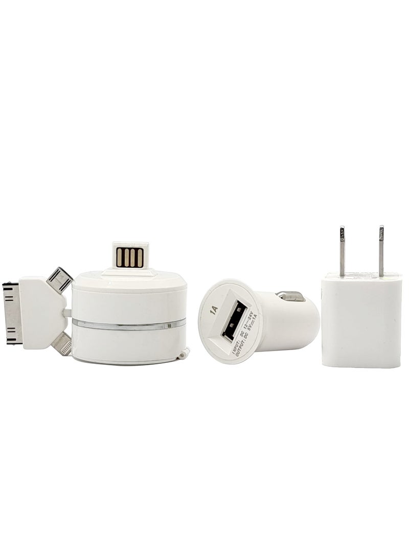 Generic - Smart Car Charger with Built-in Cable Lightning, 30-Pin and Micro USB for iPhone, iPad and Android - Image 1