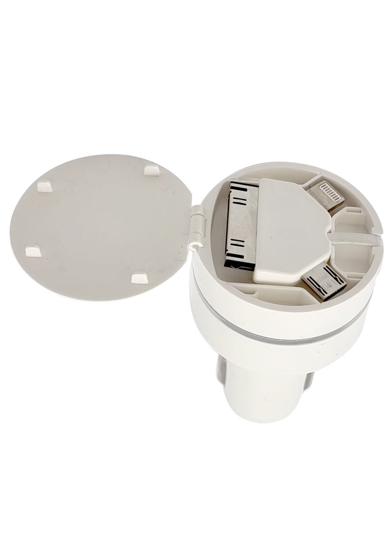 Generic - Smart Car Charger with Built-in Cable Lightning, 30-Pin and Micro USB for iPhone, iPad and Android - Image 1